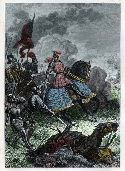 Ludvík XII. v bitvě u Agnadelu u Cremy v Lombardii vyhrál král nad Venitiany 14. května 1509 - Bitva u Agnadella - Francouzský Ludvík XII. porazil Benátčany - rytina z „“ L