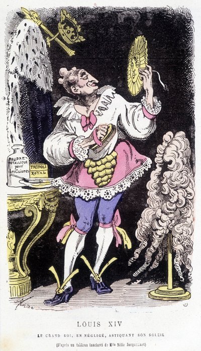 Ludvík XIV.: velký král, opomíjený, asticizující své slunce – v „“ Histoire de France Tintamarresque““ od Touchatout od French School