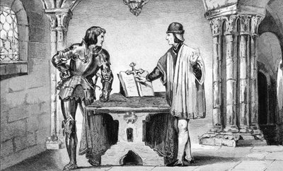Ludvík XI. (1423-83) držený v domácím vězení Charlesem Smělým (1433-77) z „Histoire de France“ od Colarta, vydaného kolem roku 1840 od French School