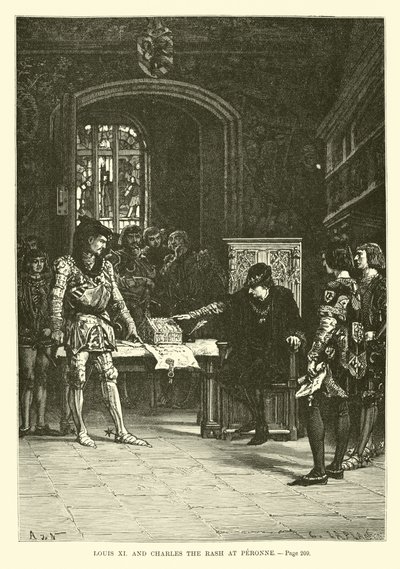 Louis XI a Charles Rash v Peronne od French School
