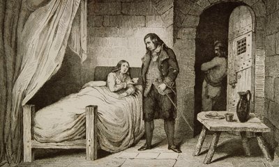 Ludvík XVII. (1785-95) nemocný a uvězněný, z „Histoire de France“ od Colarta, vydáno kolem roku 1840 od French School