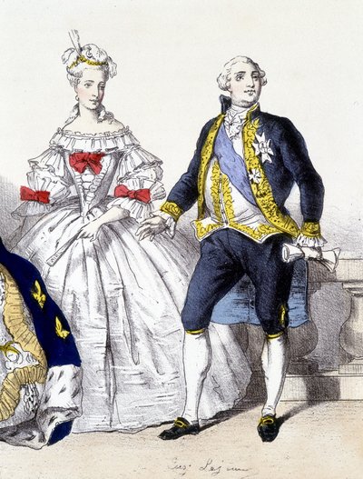 Ludvík XVI. a Marie Antoinetta - ve „Francouzské monarchii v tiscích““ od French School