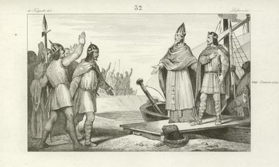 Louis dOutremer se vrací do Francie, aby si nárokoval trůn, 936 od French School