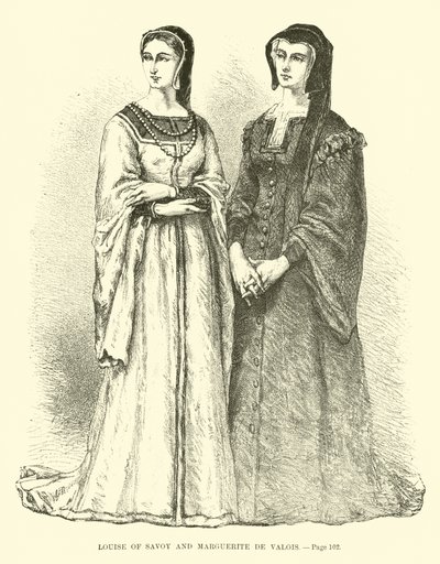 Louise Savojské a Marguerite de Valois od French School