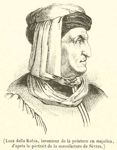 Luca della Robia, vynálezce majoliky (rytina) od French School