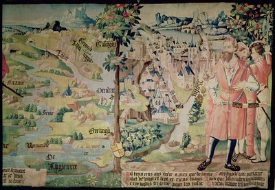 Lugdus (1672-21 př.nl) před reprezentací města Lyon, dílna Arras, kolem roku 1530 od French School