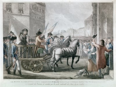 MARIE-ANTOINETTE vedena na gilotinu, 16. října od French School