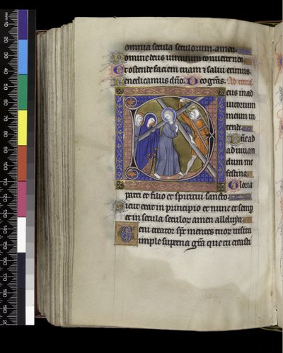 MS 300 f.212v, Terce, ze Žaltáře a hodin Isabely Francouzské, Paříž, kolem 1265-70 (pero a tuš a tempera na pergamenu) od French School