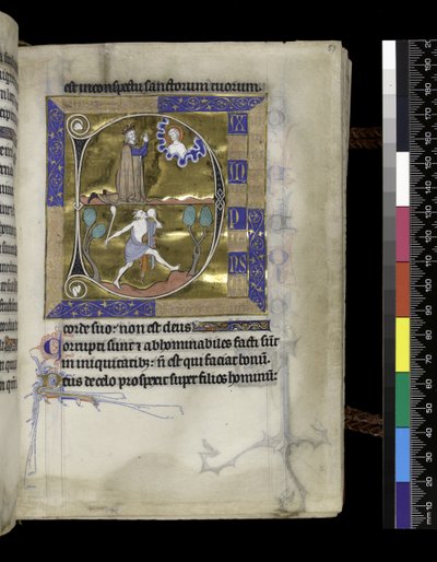 MS 300 f.57r, David se modlí k Bohu od French School