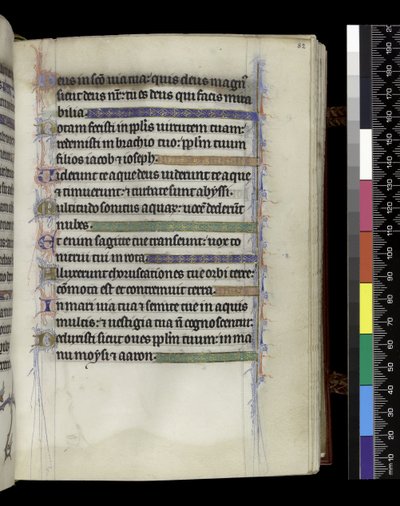 MS 300 f.82r, ze Žaltáře a hodin Isabely Francouzské, Paříž, kolem 1265-70 (pero a tuš a tempera na pergamenu) od French School
