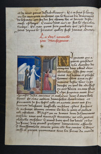 MS Hunter 252 036v Stránka ze stovky nových zpráv, c.1461-62 od French School