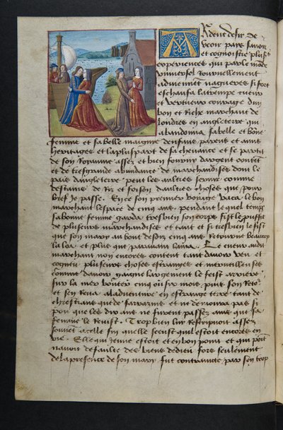 MS Hunter 252 040v Stránka ze stovky nových zpráv, c.1461-62 od French School