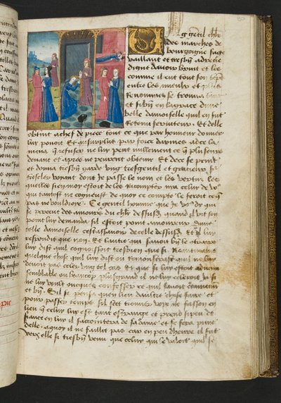 MS Hunter 252 080r Stránka ze stovky nových zpráv, c.1461-62 od French School