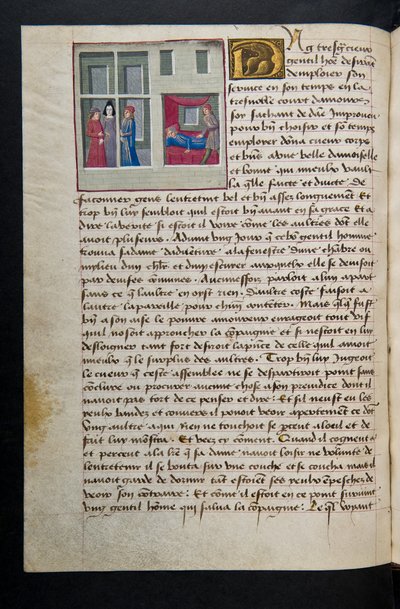 MS Hunter 252 089v Stránka ze stovky nových zpráv, c.1461-62 od French School