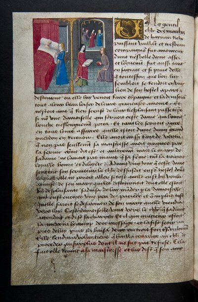 MS Hunter 252 095v Stránka ze stovky nových zpráv, c.1461-62 od French School