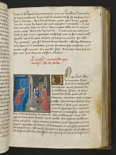 MS Hunter 252 099r Stránka ze stovky nových zpráv, c.1461-62 od French School