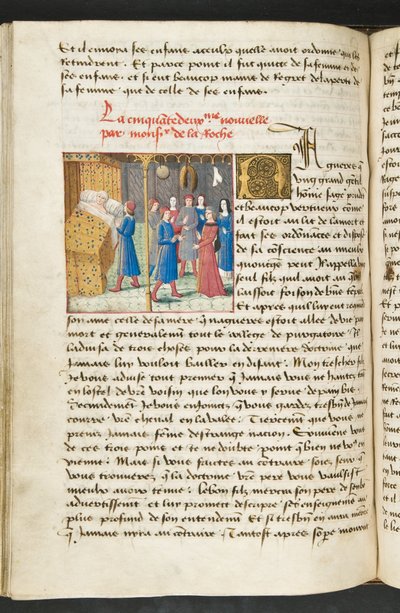 MS Hunter 252 117v Stránka z Cent Nouvelles Nouvelles, c.1461-62 od French School