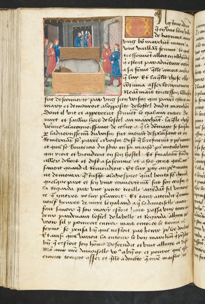 MS Hunter 252 134v Stránka z Cent Nouvelles Nouvelles, c.1461-62 od French School