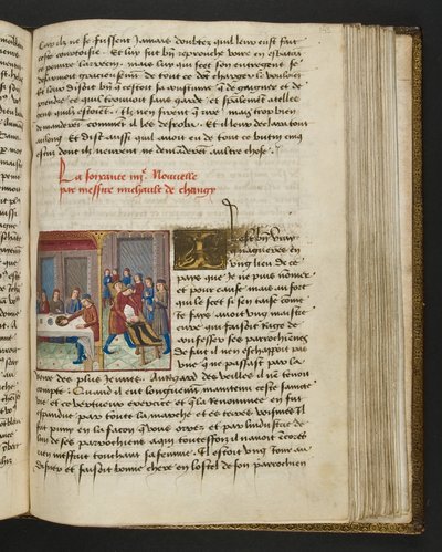 MS Hunter 252 143r Stránka ze stovky nových zpráv, c.1461-62 od French School