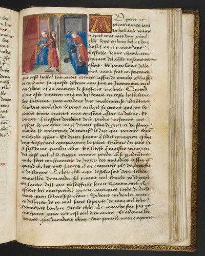 MS Hunter 252 180r Stránka ze stovky nových zpráv, c.1461-62 od French School