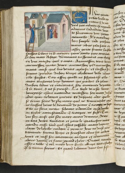 MS Hunter 252 181v Stránka z Cent Nouvelles Nouvelles, c.1461-62 od French School