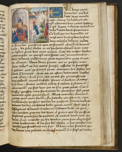 MS Hunter 252 183r Stránka ze stovky nových zpráv, c.1461-62 od French School
