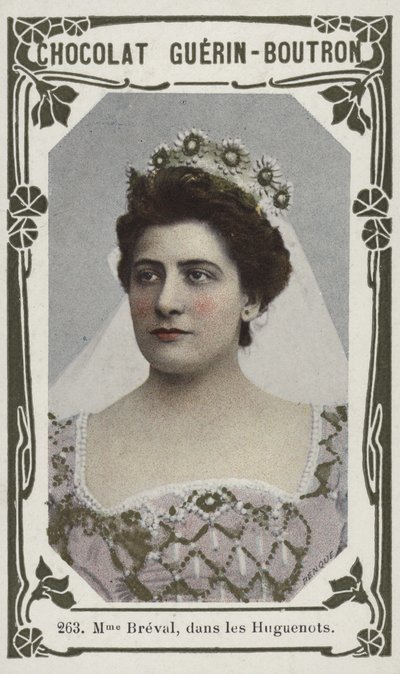 Madame Breval, v Les Huguenots (barevné fotografie) od French School
