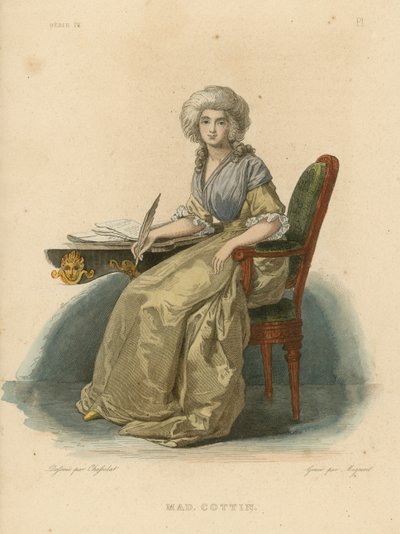 Madame Cottin (barevná rytina) od French School