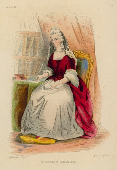 Madame Dacier (barevná rytina) od French School