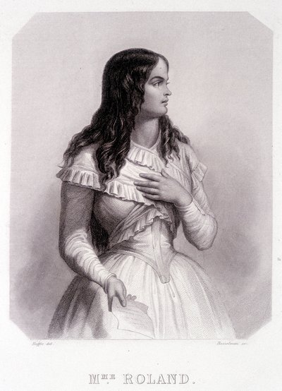 Madame Roland (nebo Roland de la plataière, Jeanne Marie nebo Monon Philipon), francouzská politička (1754-1793) - rytina od French School