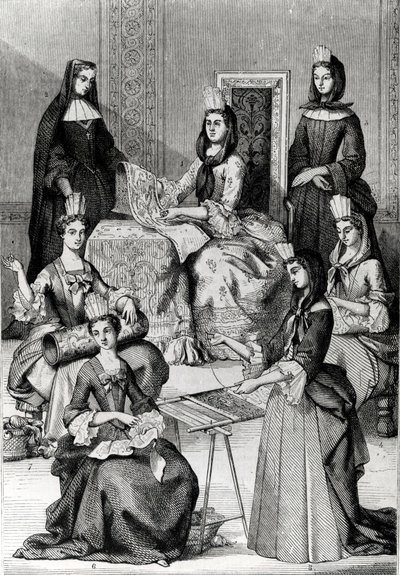 Madame de Maintenon se svými Dámy v čekání od French School