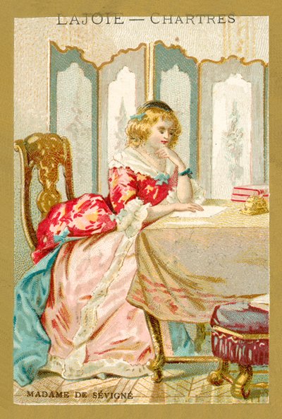 Madame de Sevigne, francouzská spisovatelka (chromolit) od French School