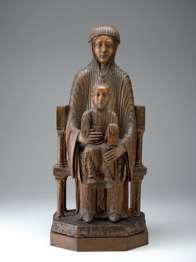 Madonna and Child in Majesty, c.1150-1200 (dřevo, stopy polychromie) od French School