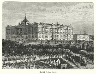 Madrid, Palais Royal (rytina) od French School