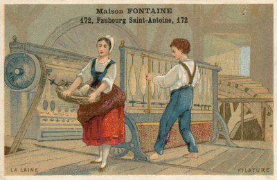 Vizitka Maison Fontaine, předení vlny od French School