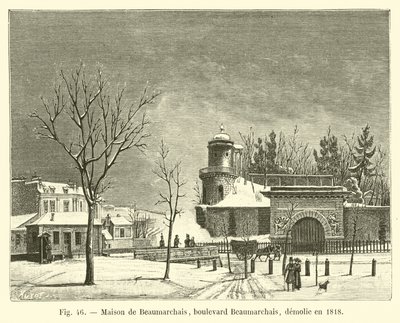 Maison de Beaumarchais, bulvár Beaumarchais, zničen v roce 1818 od French School