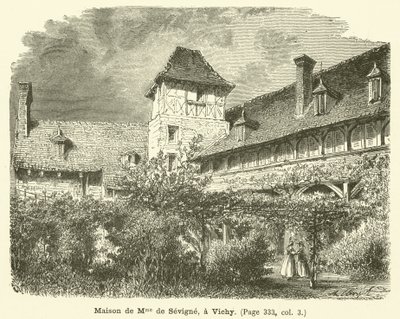 Dům Madame de Sevigne, ve Vichy (rytina) od French School