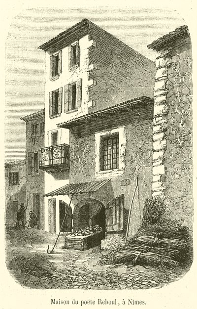 Dům básníka Reboula, v Nimes (rytina) od French School