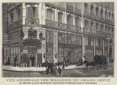 Maisons du Grand Depot, obchod s keramikou v Paříži, Francie od French School