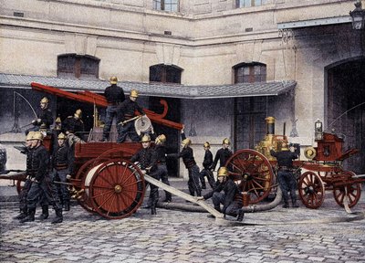 Obecné manévry pařížských hasičů - v „Album militaire““ - Hasiči od French School