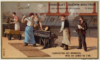 Výroba mincí (chromolitho) od French School