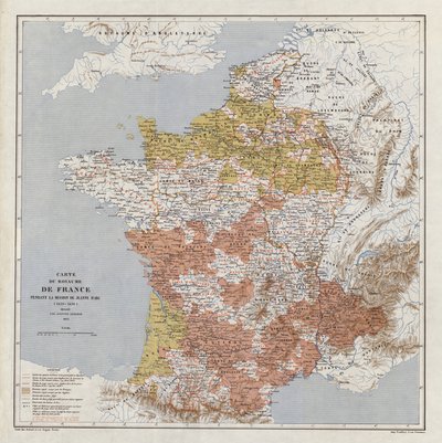 Mapa Francie v době Johanky z Arku od French School