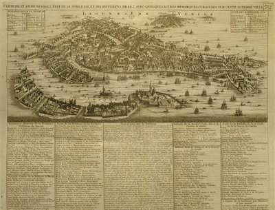 Mapa Benátek, vydaná H. Chatelainem v Amsterdamu, 1728 od French School