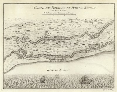 Mapa království Juida, nebo Whidah od French School