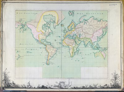 Mapa světa, 1780 od French School
