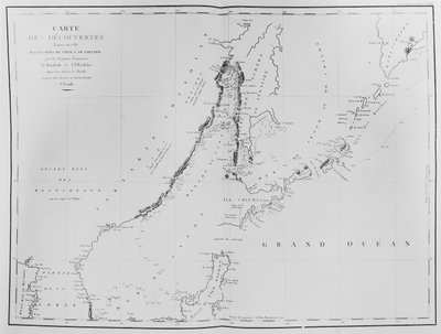 Mapa objevů učiněných v roce 1787 v Čínských mořích a Tartarském průlivu francouzskými fregatami La Boussole a L