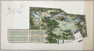 Mapa zahrady Chanvry (Seine a Oise) od French School