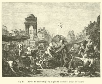 Pochod nevinných, 1810, z obrazu té doby, od Tardieu od French School