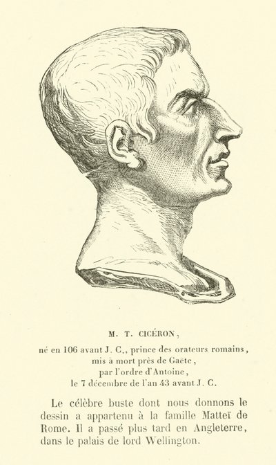 Marcus Tullius Cicero , římský politik, řečník a filozof (rytina) od French School
