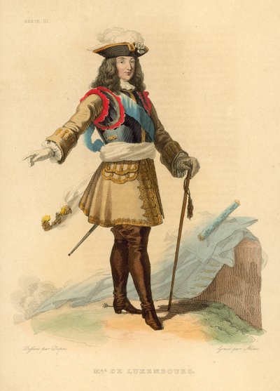 Marechal Duc de Luxembourg (barevná rytina) od French School